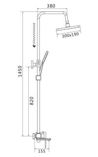 Душевая стойка Shevanik S8536T оружейная сталь